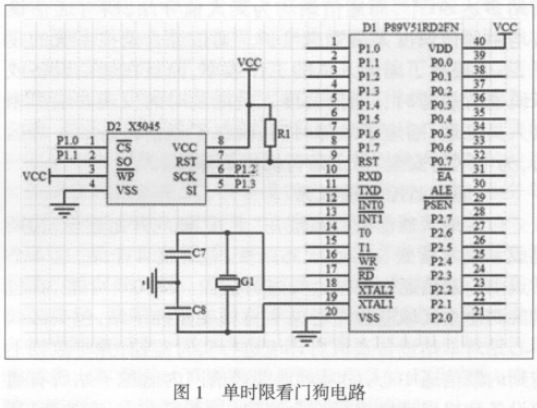 圖1 單時限看門狗電路 圖1 單時限看門狗電路